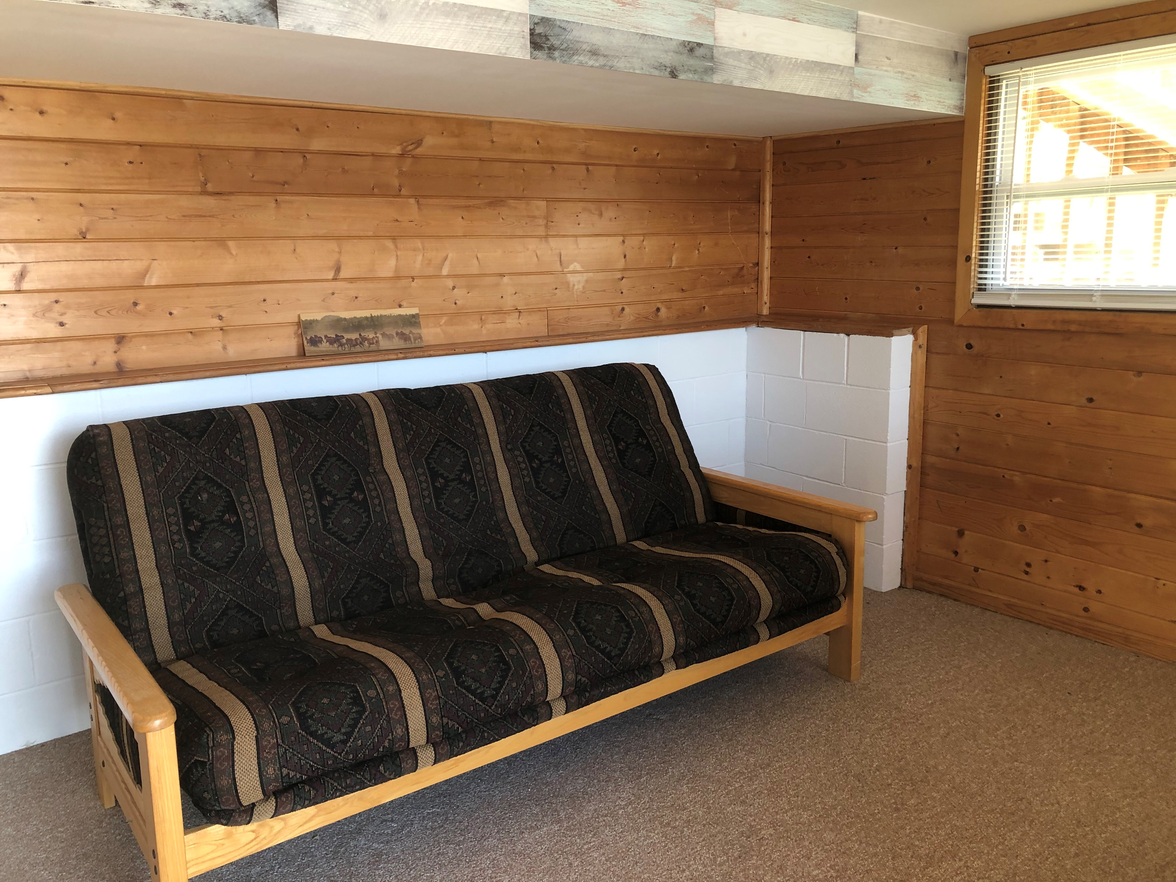 Cabin-basement-futon